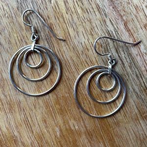 .925 silver hoop dangles